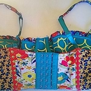 Anthropologie Pinkerton Boho print bra 32C